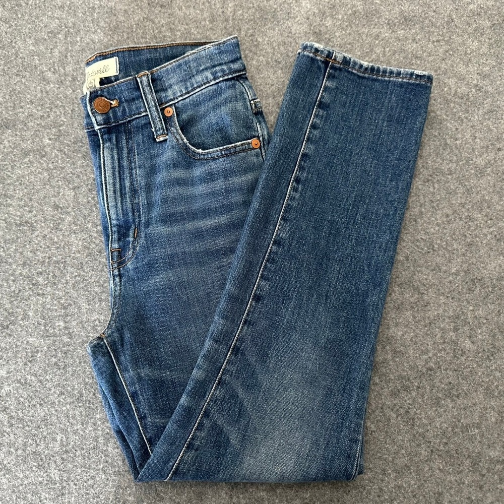 Madewell High Rise Slim Crop Boyjean Size 23(Actual 25x25) Blue Minimalist